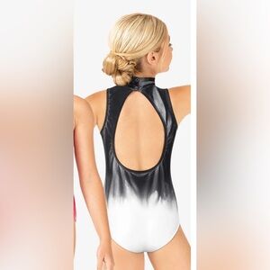 watercolour YL Girls Hand Painted Mock Neck Tank Leotard